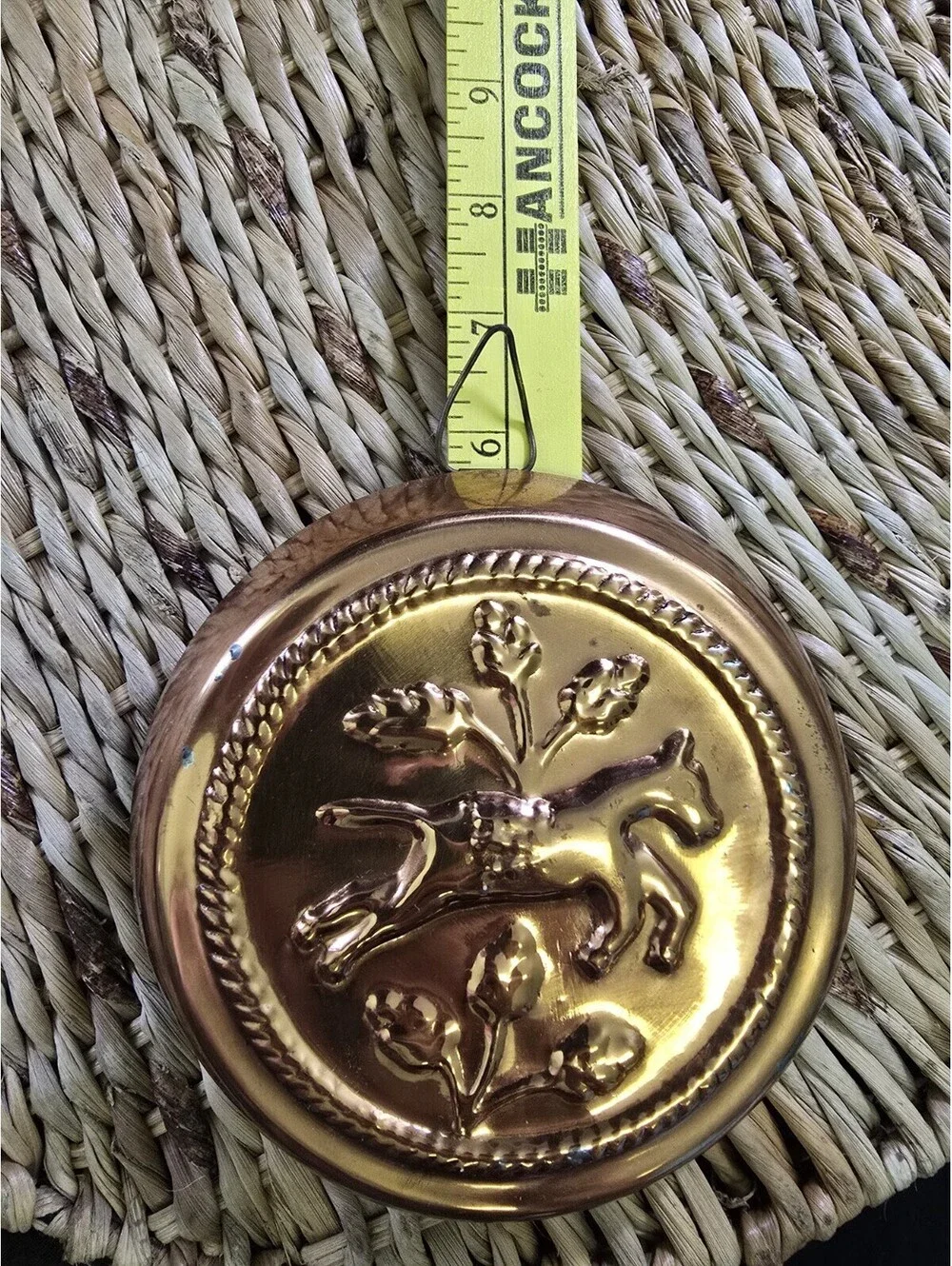 Vintage Copper toned cake food jello mold wall hanging Horse decor